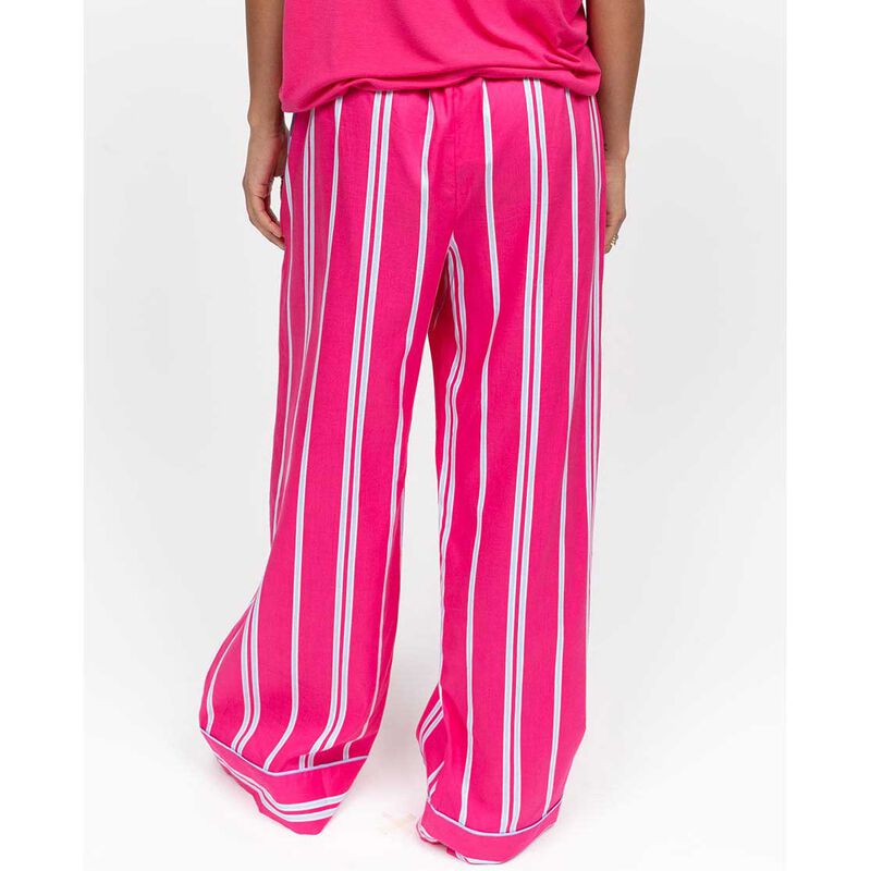 Cyberjammies Chloe Pink Printed Stripe Wide Leg Pyjama Bottoms image number 1